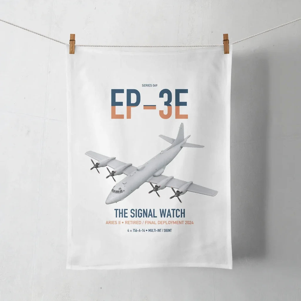EP-3E ARIES II design on white towel