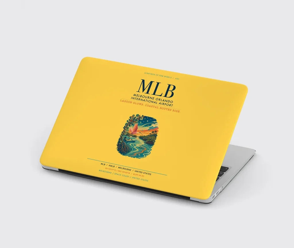 Melbourne Orlando International Airport (MLB) design on yellow MacBook case