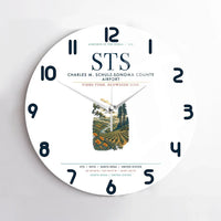 Thumbnail for Charles M. Schulz–Sonoma County Airport Santa Rosa (STS) design on white no frame wall clock