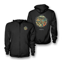 Thumbnail for ODDA - Badge - Zipped Hoodie - Black
