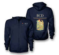 Thumbnail for Bacolod Airport (BCD) design on navy blue premium zipped hoodie