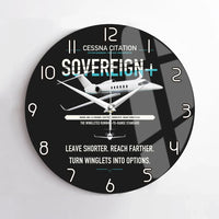 Thumbnail for Cessna Citation Sovereign+ design on black no frame wall clock