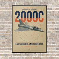 Thumbnail for Dassault Mirage 2000C RDI vertical canvas print - framed - beige background