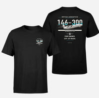 Thumbnail for BAe 146-300 design on black double-side t-shirt, double-side print