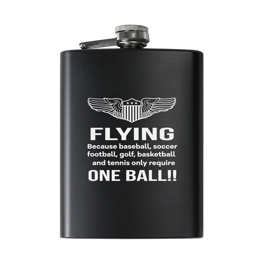 Customisable Flying One Ball Hip Flask - view 2