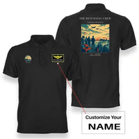 Thumbnail for VINTAGE G4519 - The Returning Crew - Double-Side Polo T-Shirt design on black+name