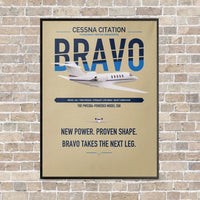 Thumbnail for Cessna Citation Bravo vertical canvas print - framed - beige background