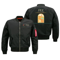 Thumbnail for Fes (FEZ) design on black bomber jacket