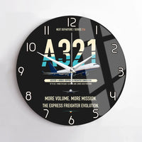 Thumbnail for Airbus A321P2F design on black no frame wall clock
