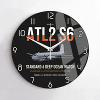 Thumbnail for Atlantique 2 Standard 6 design on black no frame wall clock