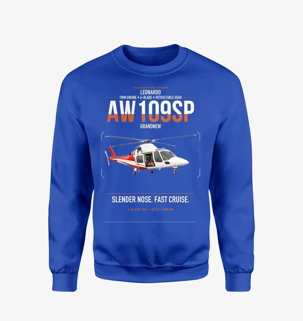 Leonardo AW109SP GrandNew design on blue sweatshirt