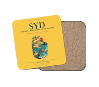 Thumbnail for Sydney Kingsford Smith Airport (SYD) design on yellow 1 piece coaster