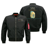 Thumbnail for Norwich Airport (NWI) design on black bomber jacket
