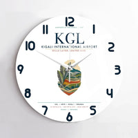 Thumbnail for Kigali International Airport (KGL) design on white no frame wall clock