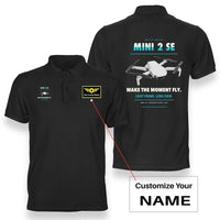 Thumbnail for DJI Mini 2 SE design on black polo with custom name badge