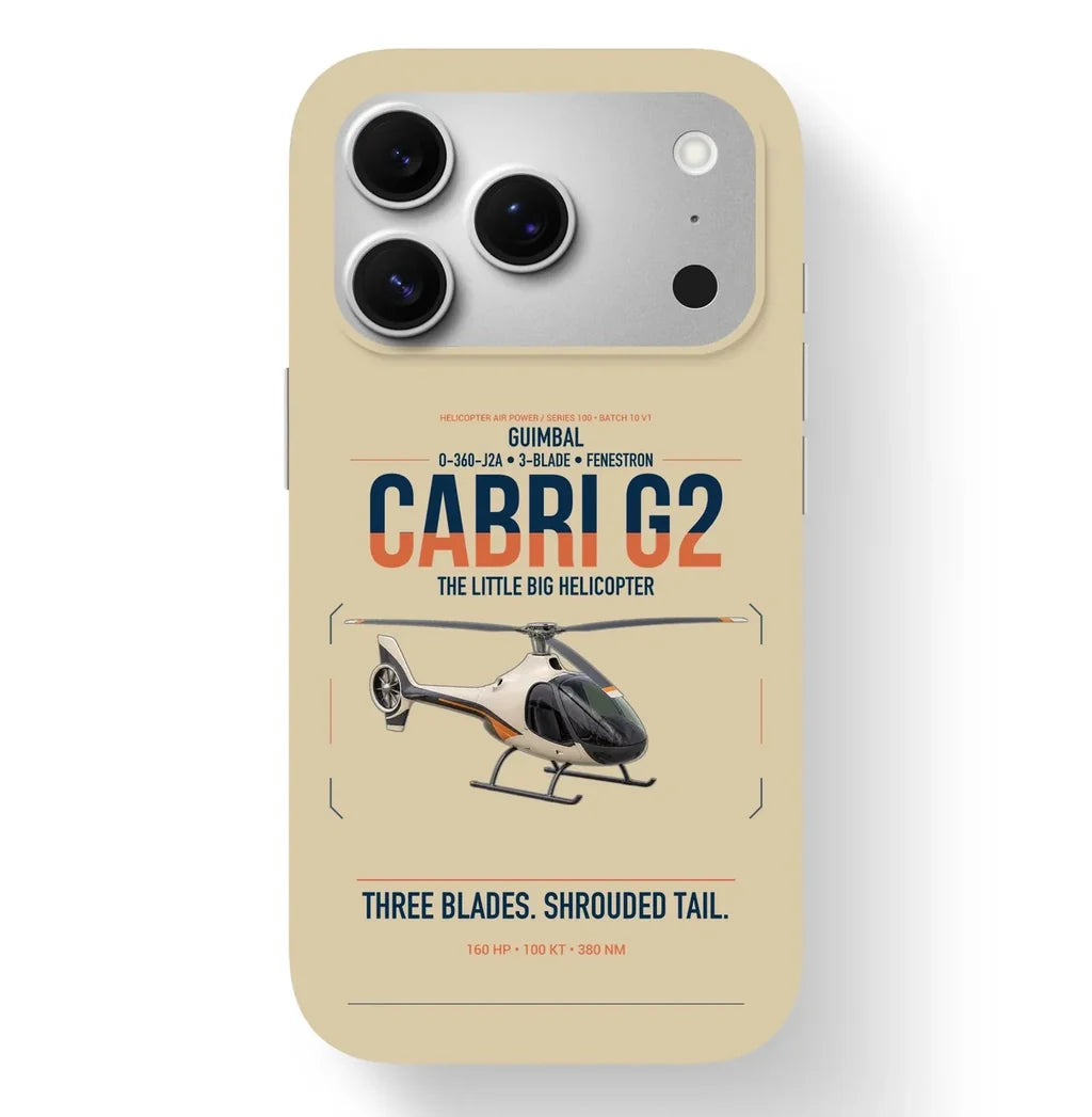 Guimbal Cabri G2 design on beige magsafe iphone case, for iPhone 17 Pro
