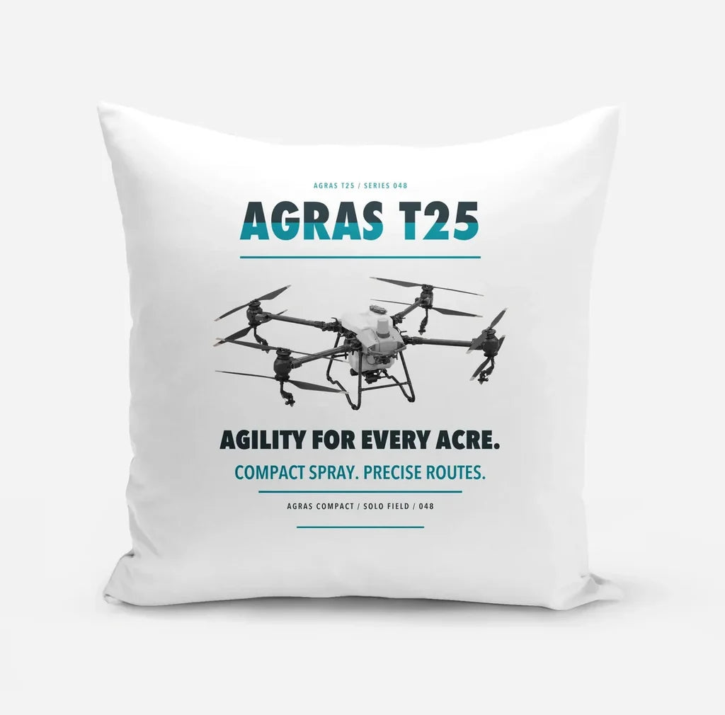 DJI Agras T25 design on white pillow