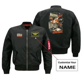 Machines Sleep. Hangars Remember. Bomber Jacket