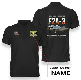 F2A-3 Buffalo Hold the Line at Midway Premium Polo T-Shirts