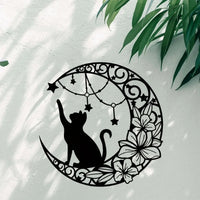 Thumbnail for Moon Cat Modern Metal Sign - view 2