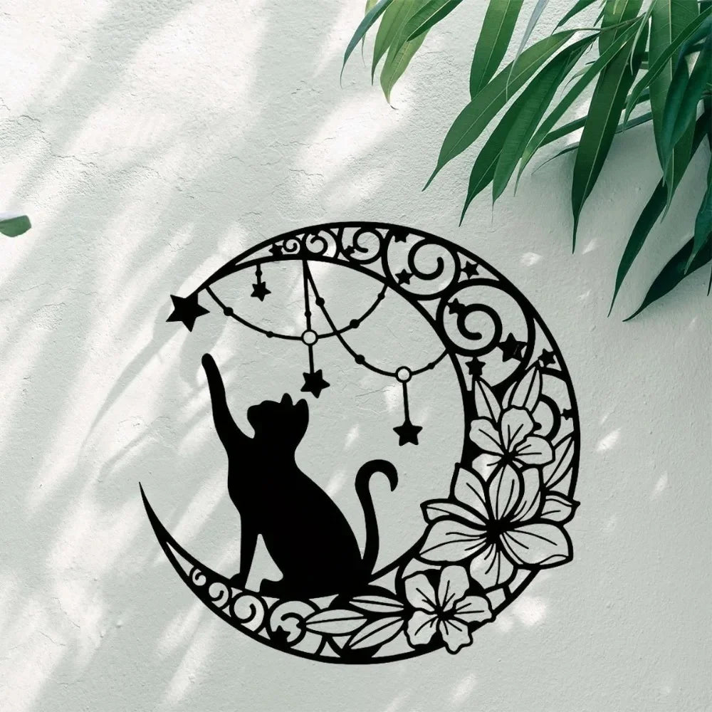 Moon Cat Modern Metal Sign - view 2