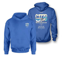 Thumbnail for Cessna 177B Cardinal design on blue double-side hoodie, double-side print