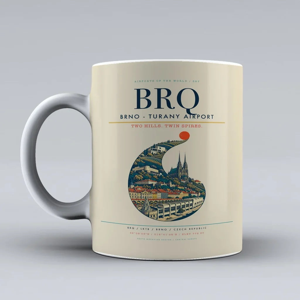 Brno - Turany Airport BRQ Mug - Beige