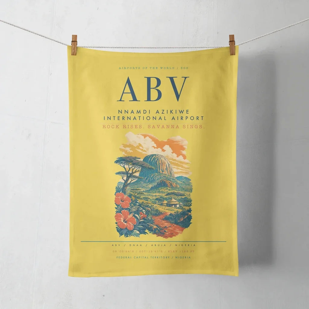Nnamdi Azikiwe International Airport (ABV) design on yellow towel