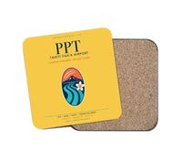 Thumbnail for Tahiti Faa'a Airport (PPT) design on yellow 1 piece coaster