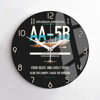Thumbnail for Grumman American AA-5B Tiger design on black no frame wall clock