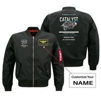 Thumbnail for CATALYST design on black bomber with custom name badge