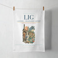 Thumbnail for Limoges – Bellegarde Airport (LIG) design on white towel