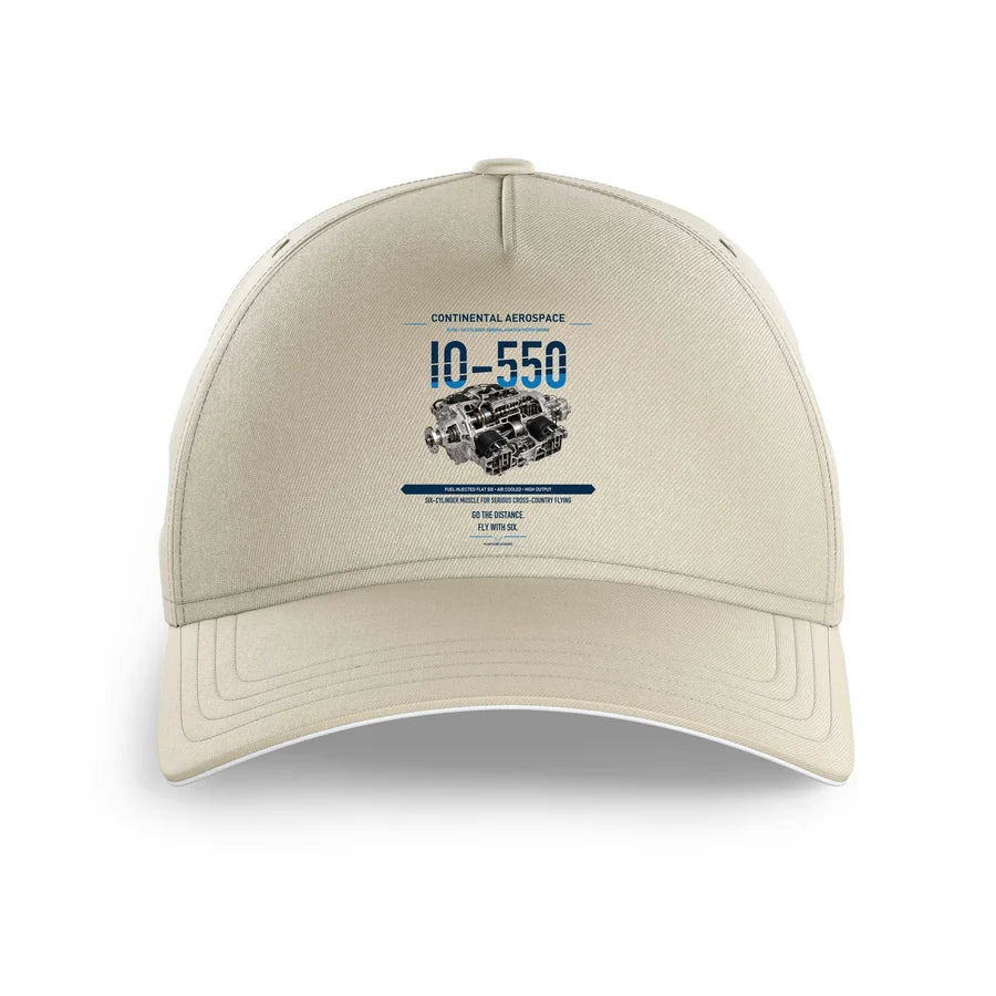 IO-550 design on beige printed hat