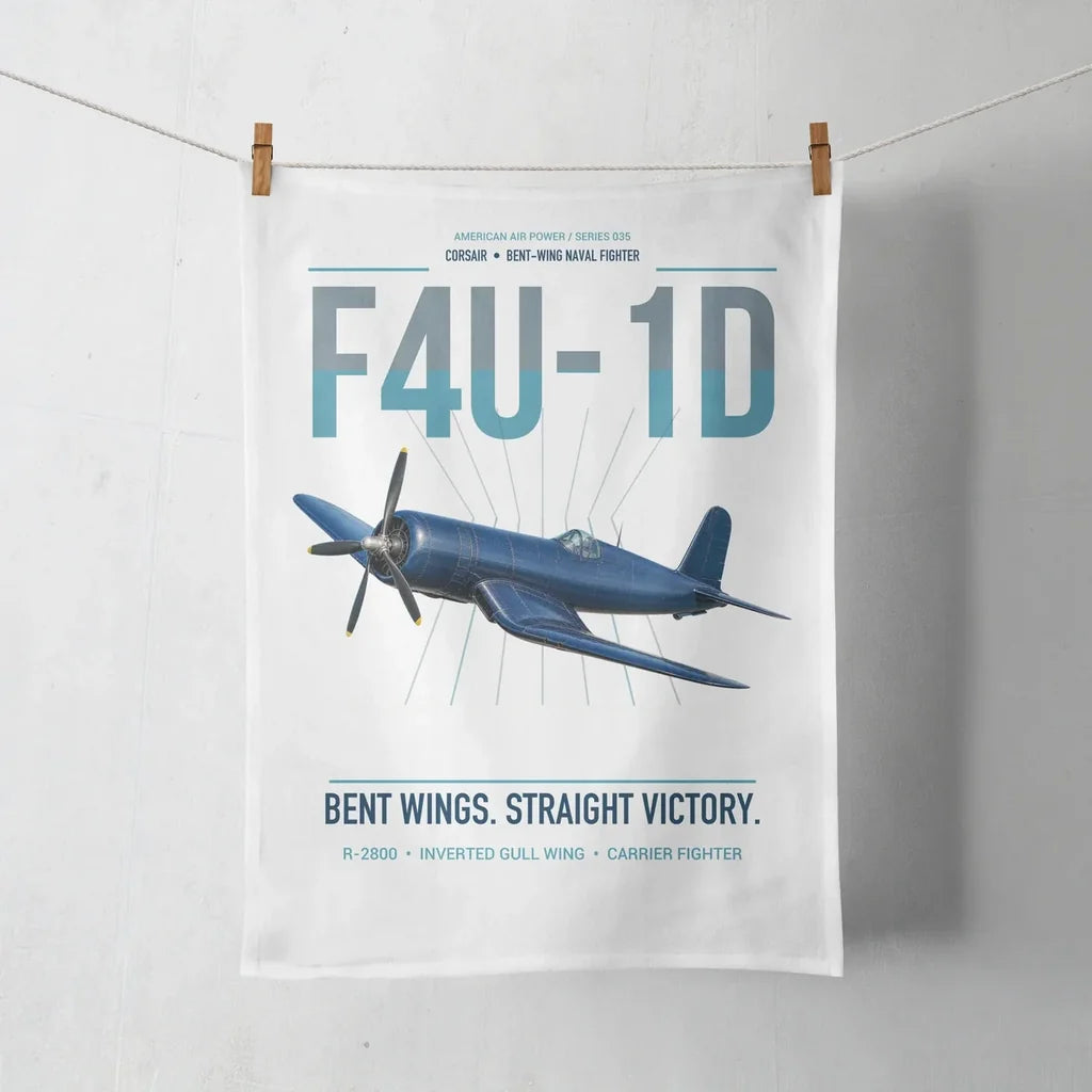F4U-1D Corsair design on white towel