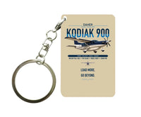 Thumbnail for Daher Kodiak 900 design on beige designed key chain, double-side print