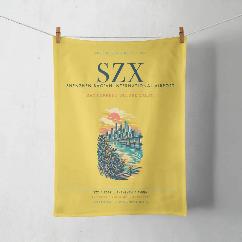 Shenzhen Bao'an International Airport (SZX) design on yellow towel