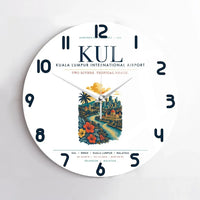 Thumbnail for Kuala Lumpur International Airport (KUL) design on white no frame wall clock