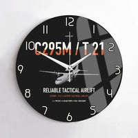 Thumbnail for Airbus C295M T.21 design on black no frame wall clock