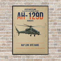Thumbnail for AgustaWestland AH-129D Mangusta vertical canvas print - framed - beige background