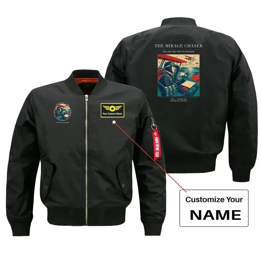 VINTAGE G4337 - The Mirage Chaser - Bomber Jacket design on black+name
