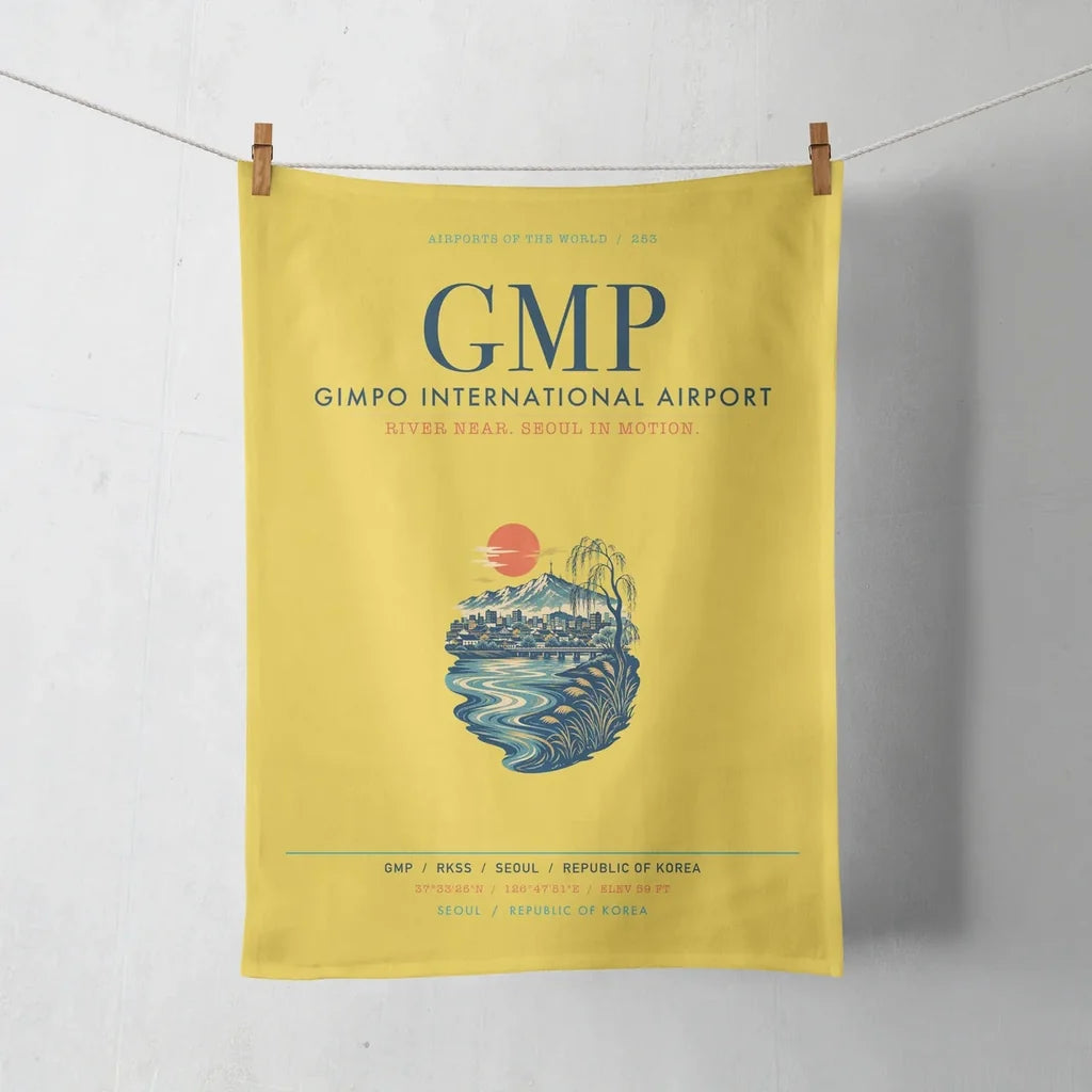 Gimpo International Airport (GMP) design on yellow towel