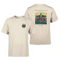 Thumbnail for VINTAGE G4538 - The Swords Into Seats - Double-Side T-Shirt design on beige double side t shirt