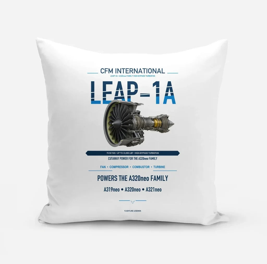 CFM LEAP-1A design on white pillow