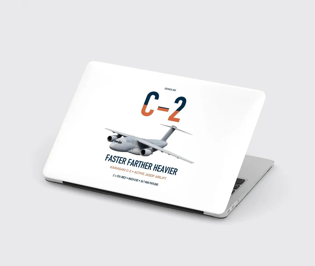 Kawasaki C-2 design on white MacBook case