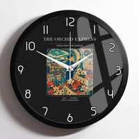 Thumbnail for VINTAGE G4233 - The Orchid Express - Designed Wall Clocks design on black framed