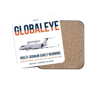 Thumbnail for Saab GlobalEye design on white 1 piece coaster
