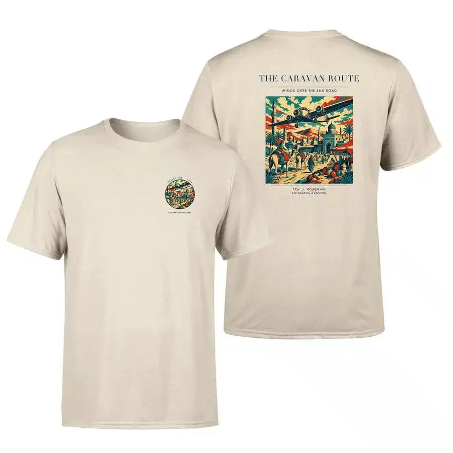VINTAGE G4040 - The Caravan Route - Double-Side T-Shirt design on beige double side t shirt