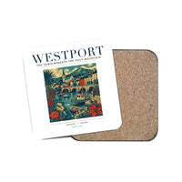 Thumbnail for WESTPORT - Poster - Coaster - White