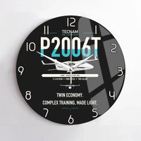 Thumbnail for Tecnam P2006T design on black no frame wall clock