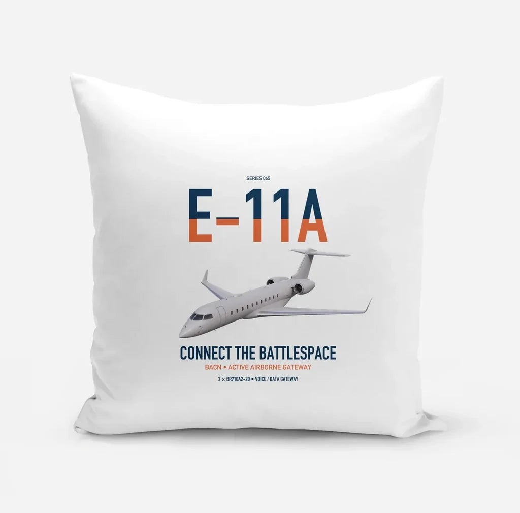E-11A BACN design on white pillow